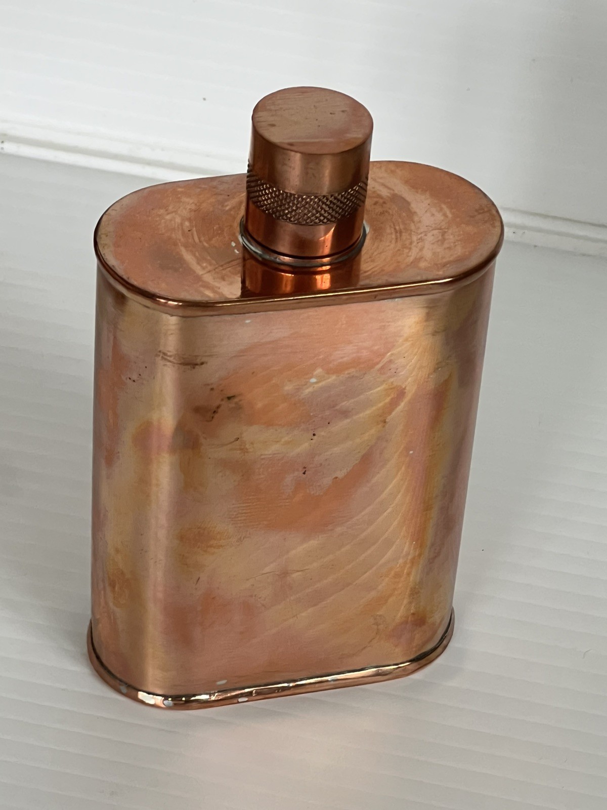 JACOB BROMWELL COPPER FLASK VERMONTER 9oz 5″ TIN-lined Natural Patina