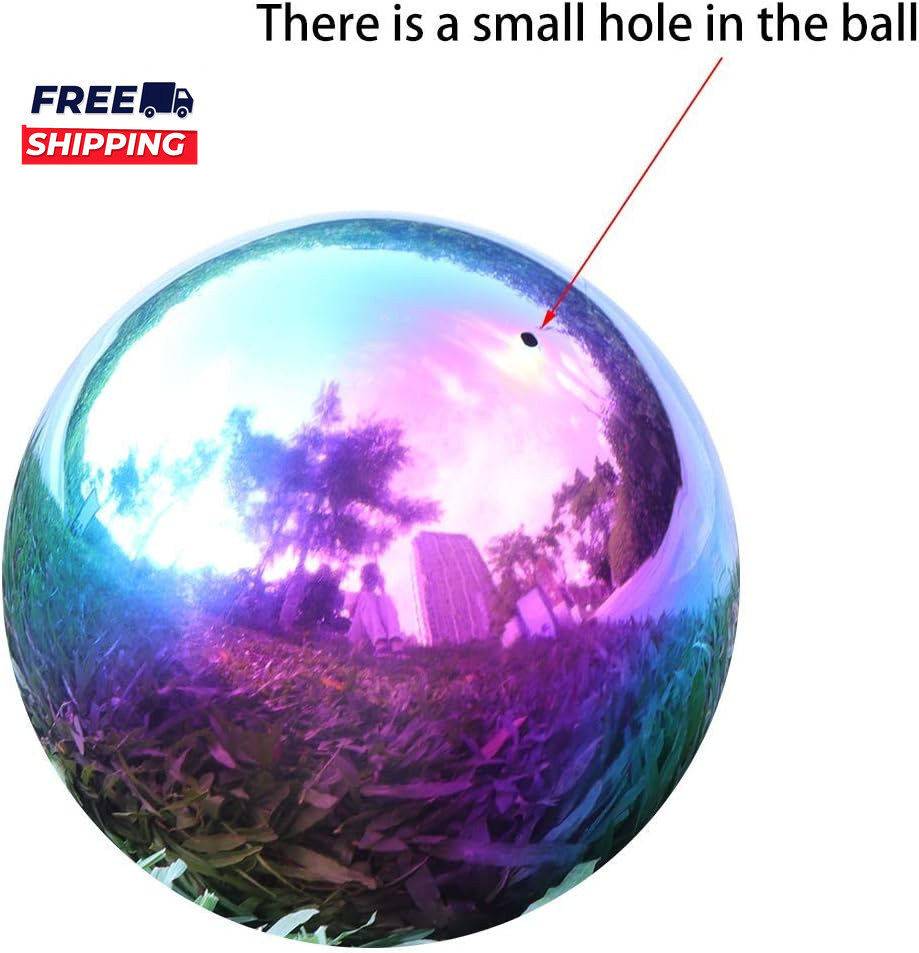 Rainbow Gazing Globe Mirror Balls for Garden Home Stainless Steel Shiny Hollow