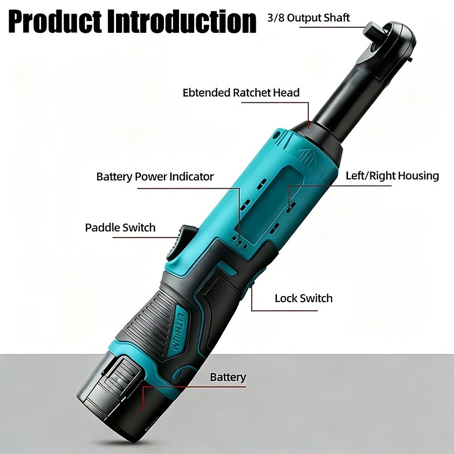Cordless electric ratchet wrench set, brushless electric ratchet wrench, 12V