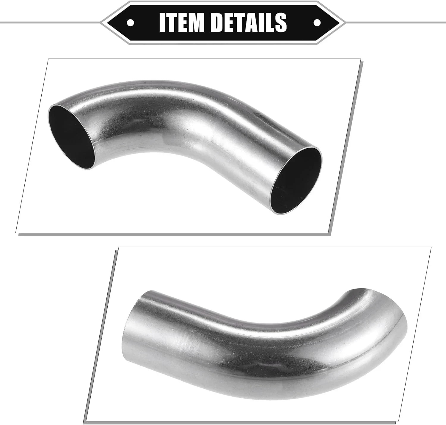 Bend Elbow Pipe Tube, 1.5″ OD 4.72″ 2.95″ Leg 90 Degree DIY Exhaust Pipe