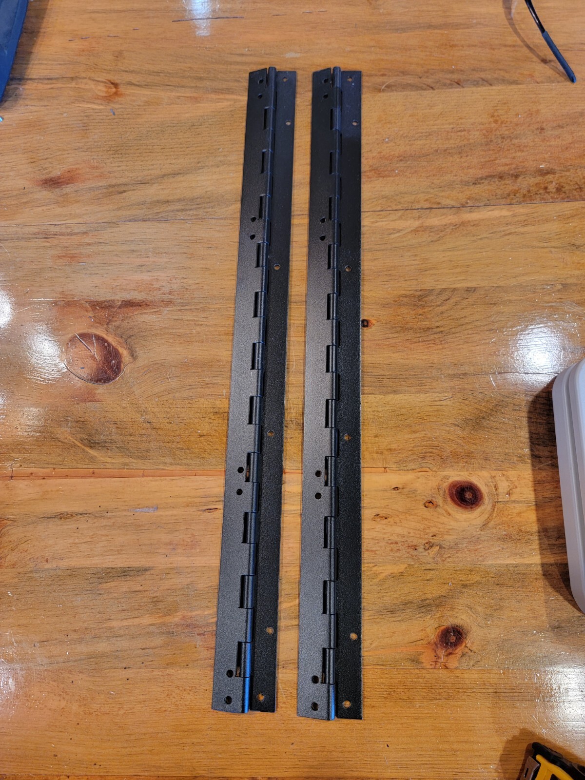Black Piano Hinges 24Inch x 2 Inch 2PCS Heavy Duty Powder Coat Steel