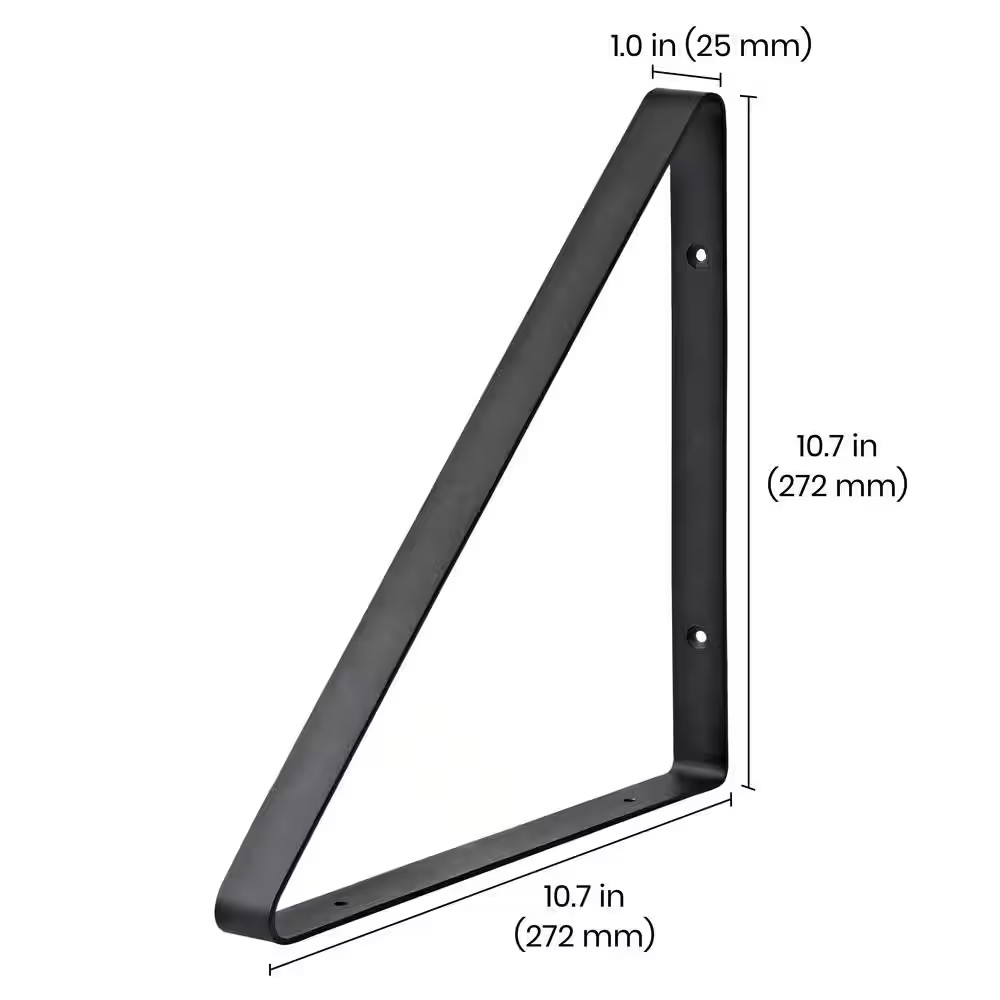 BERMUDA 9.8 In. Black Steel Shelf Bracket