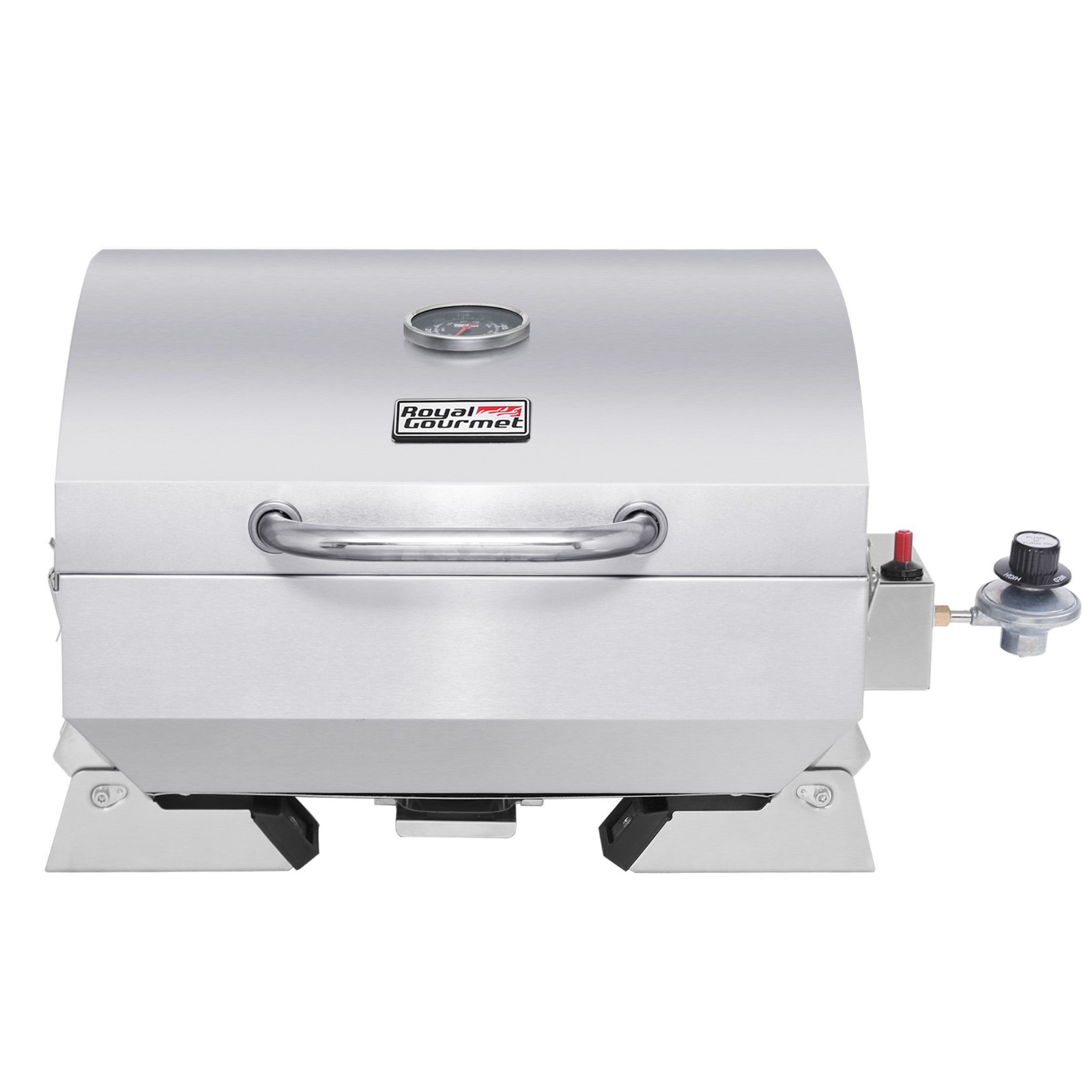 Royal Gourmet BBQ Tabletop Gas Grill w/ Folding Legs &Lockable Lid Outdoor Cook