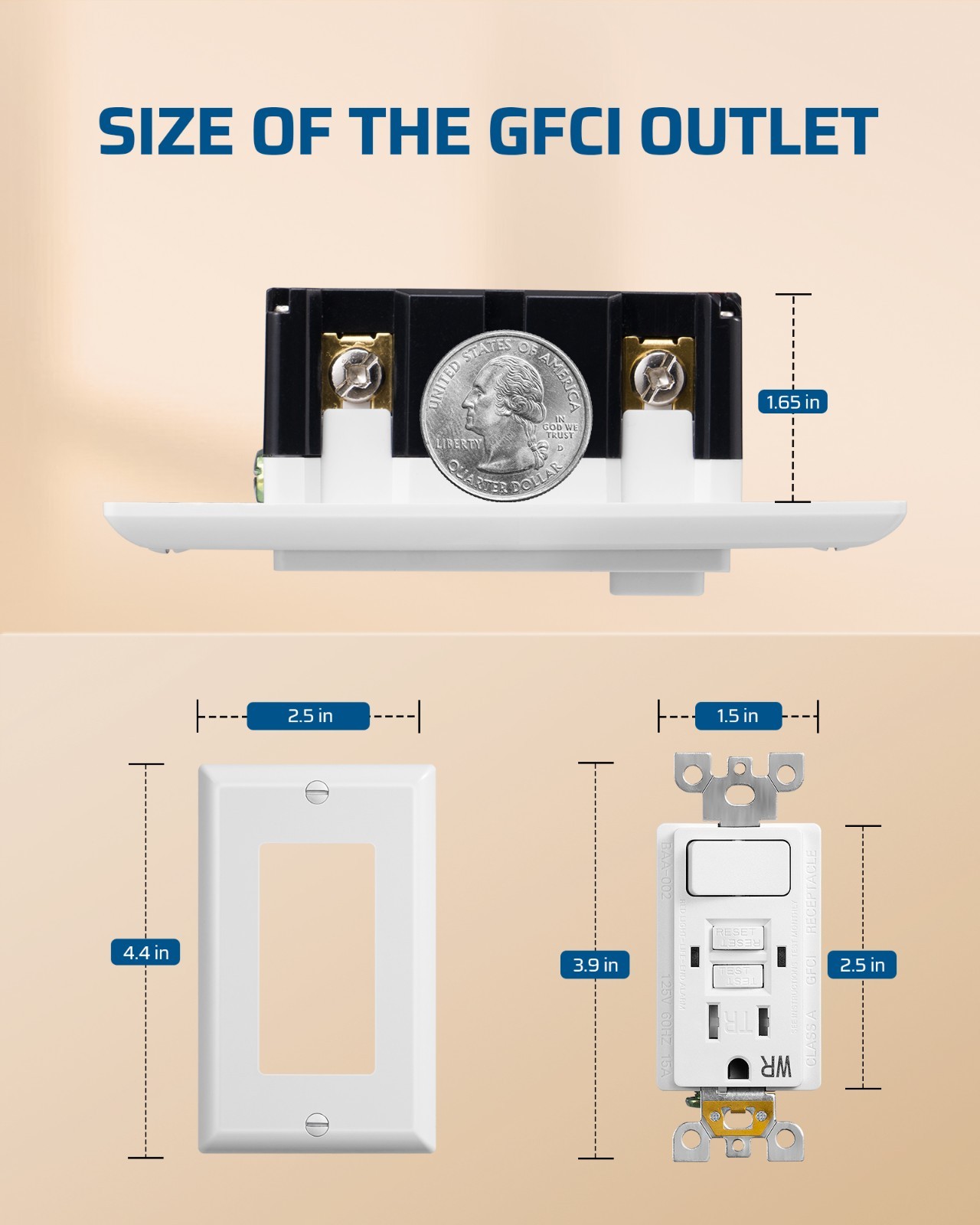DEWENWILS 15A GFCI Switch Outlet Combo,15 Amp GFCI Outlet,ETL Listed, White