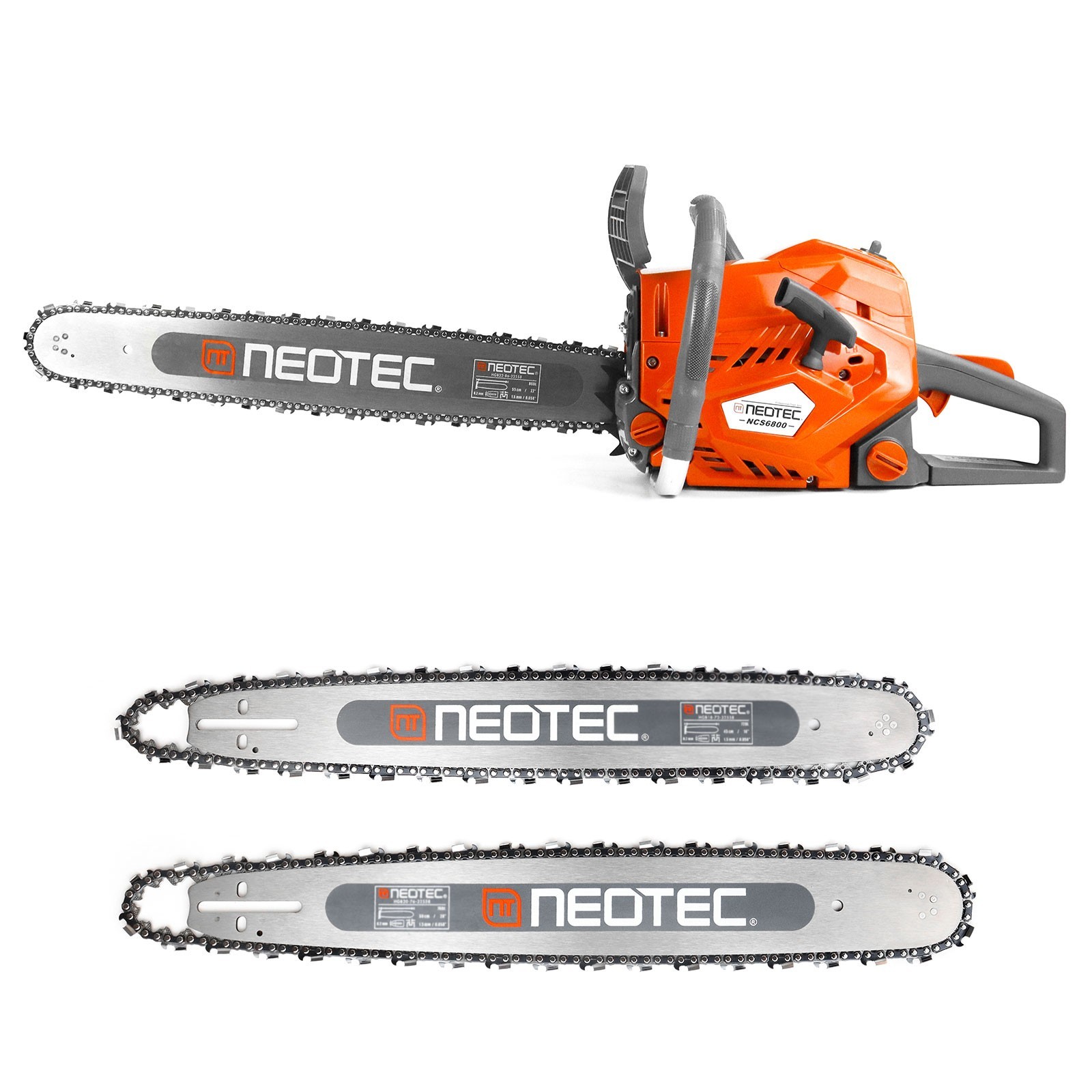 68CC 22” 24” Gasoline Chainsaw Powered Wood Cutting Engine Gas Chain Saw 2 Bar