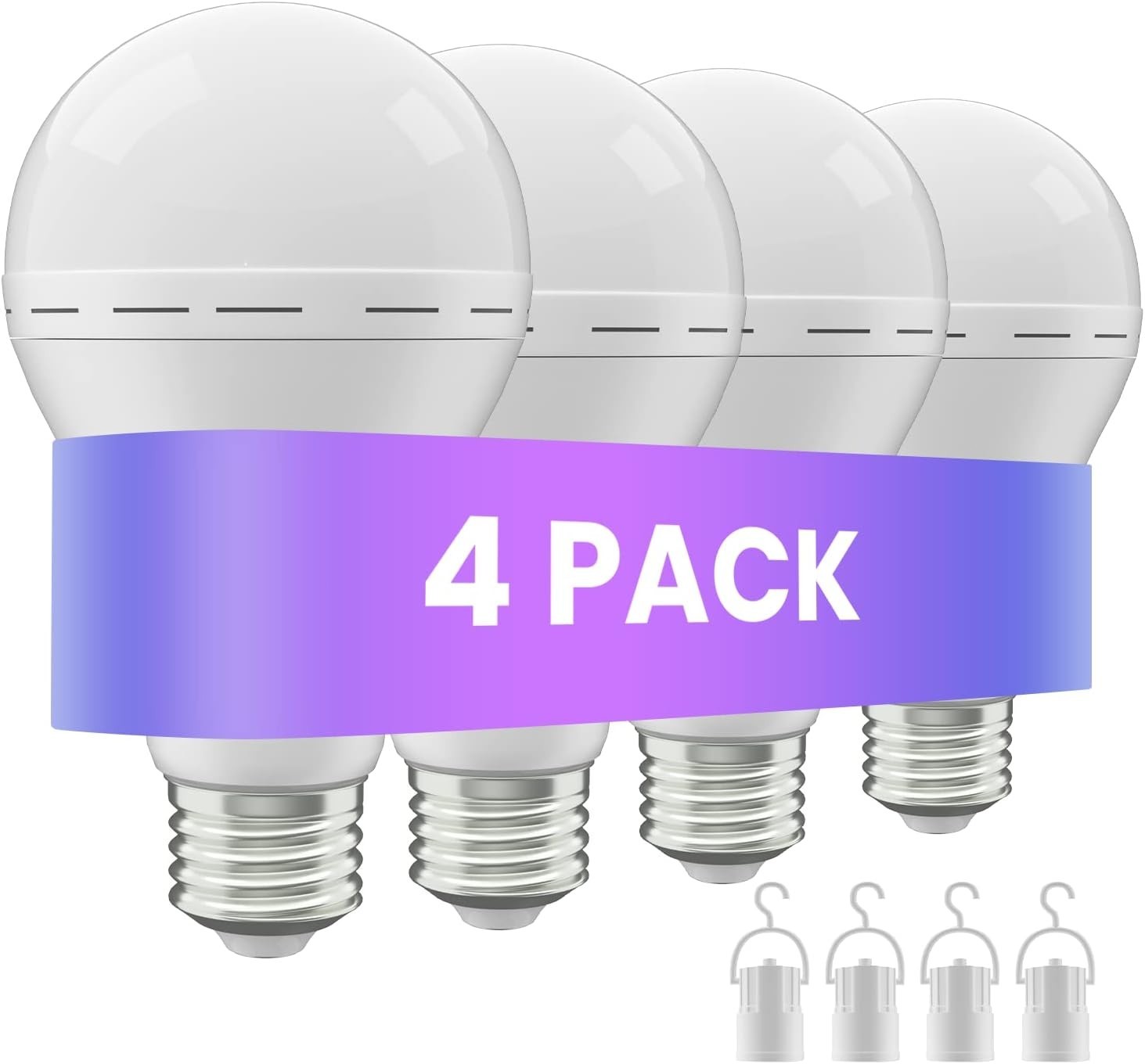 10/6/4pcs Rechargeable Emergency Light Bulbs, LED Light Bulb 6000K Daylight