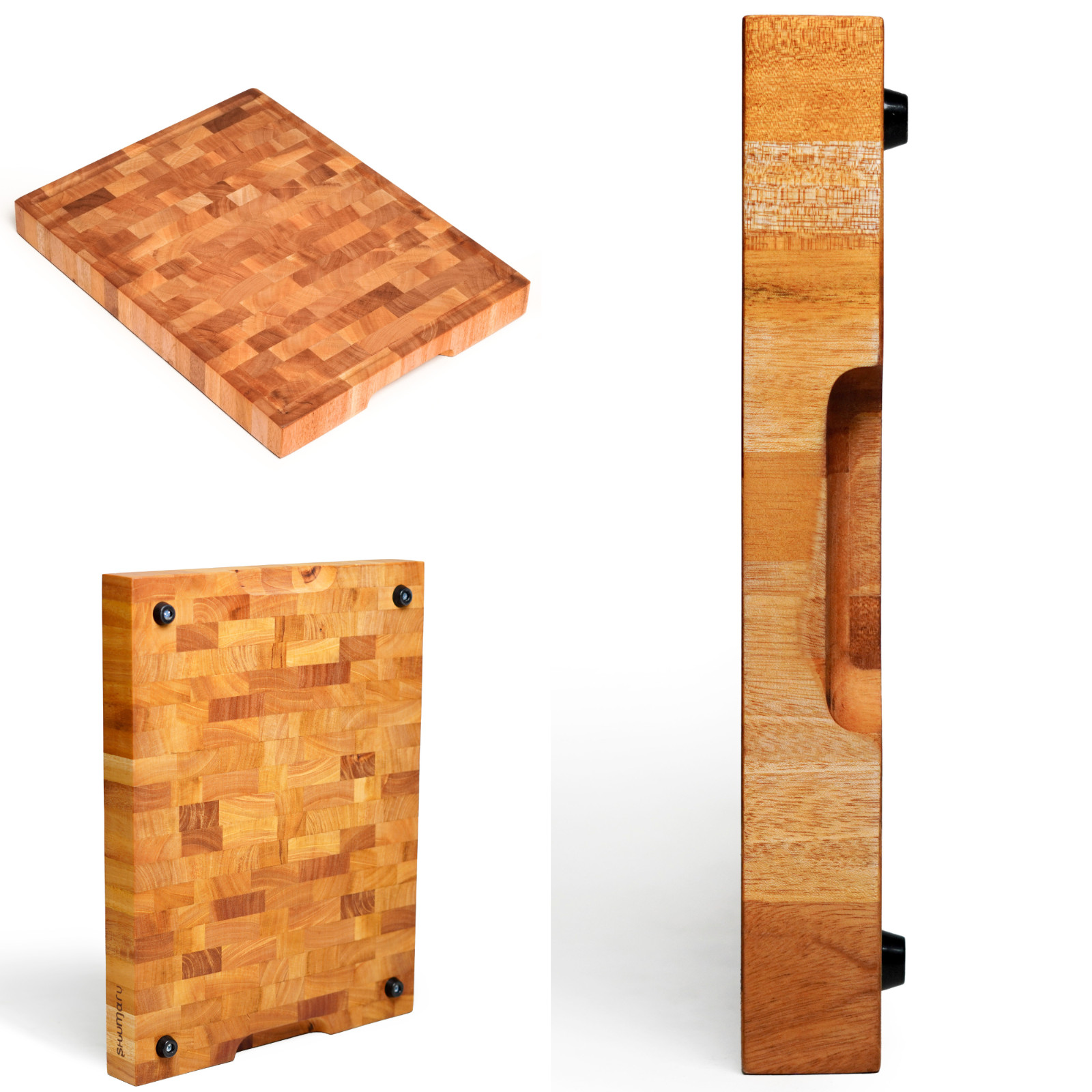 Personalized Mahogany End-Grain Wood Cutting Board – 17×13×1.6″ Butcher Block