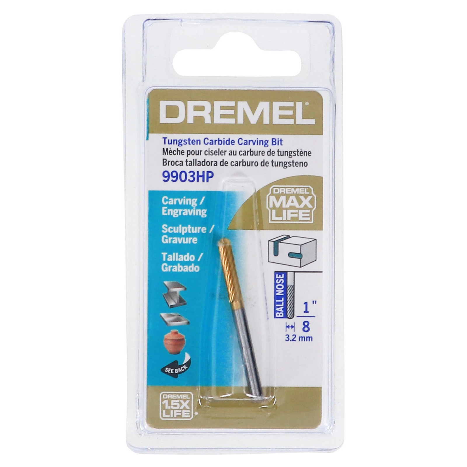 Dremel 1/8″ (3.2mm) Tungsten Carbide Rotary Tool Carving Bit