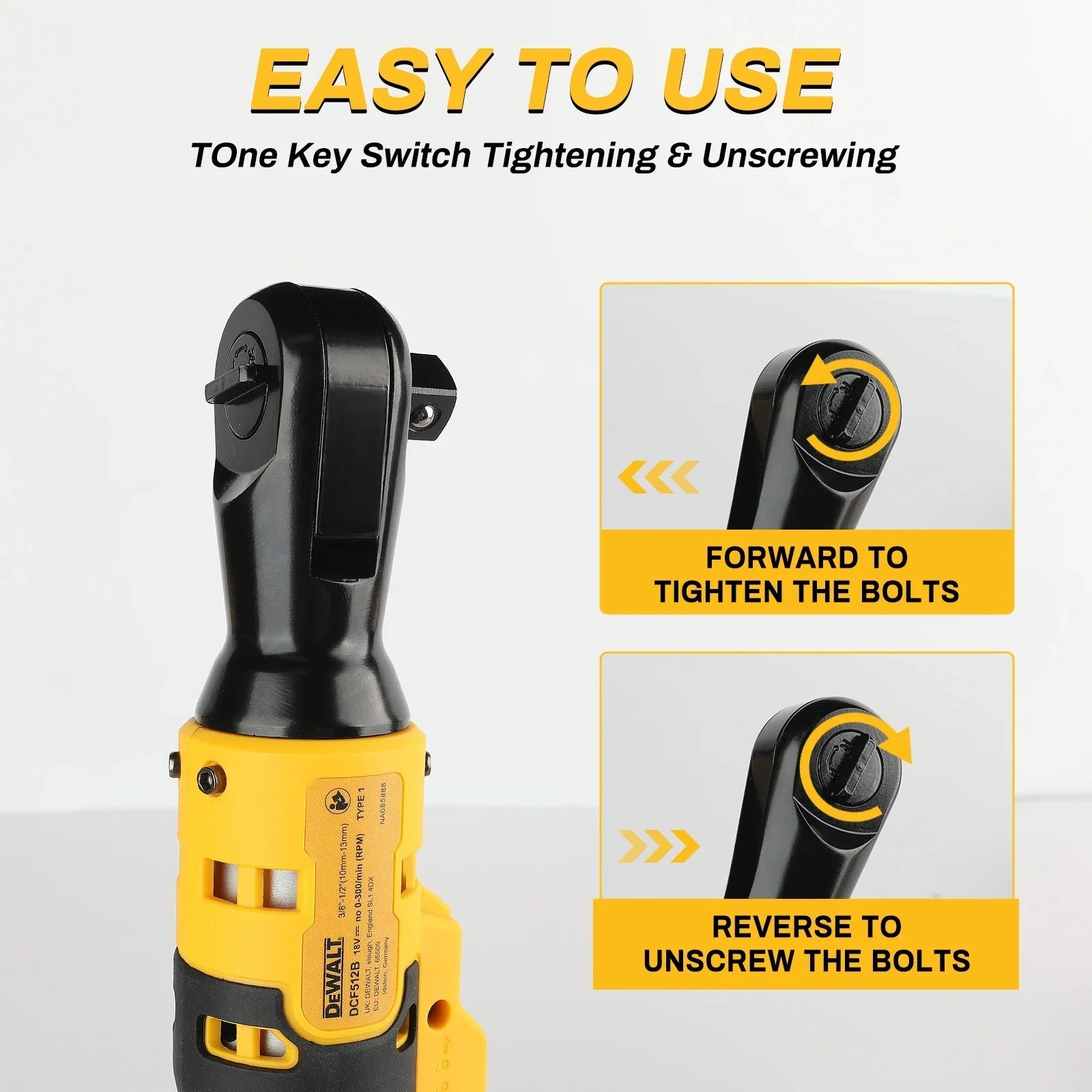 DEWALT DCF512 20V Brushless Cordless Ratchet Wrench LED Tool Bare Unit