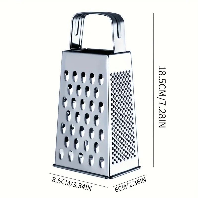 Stainless Steel 4-Sided Box Grater Cheese Vegetable Slicer Shredder Kitchen Tool