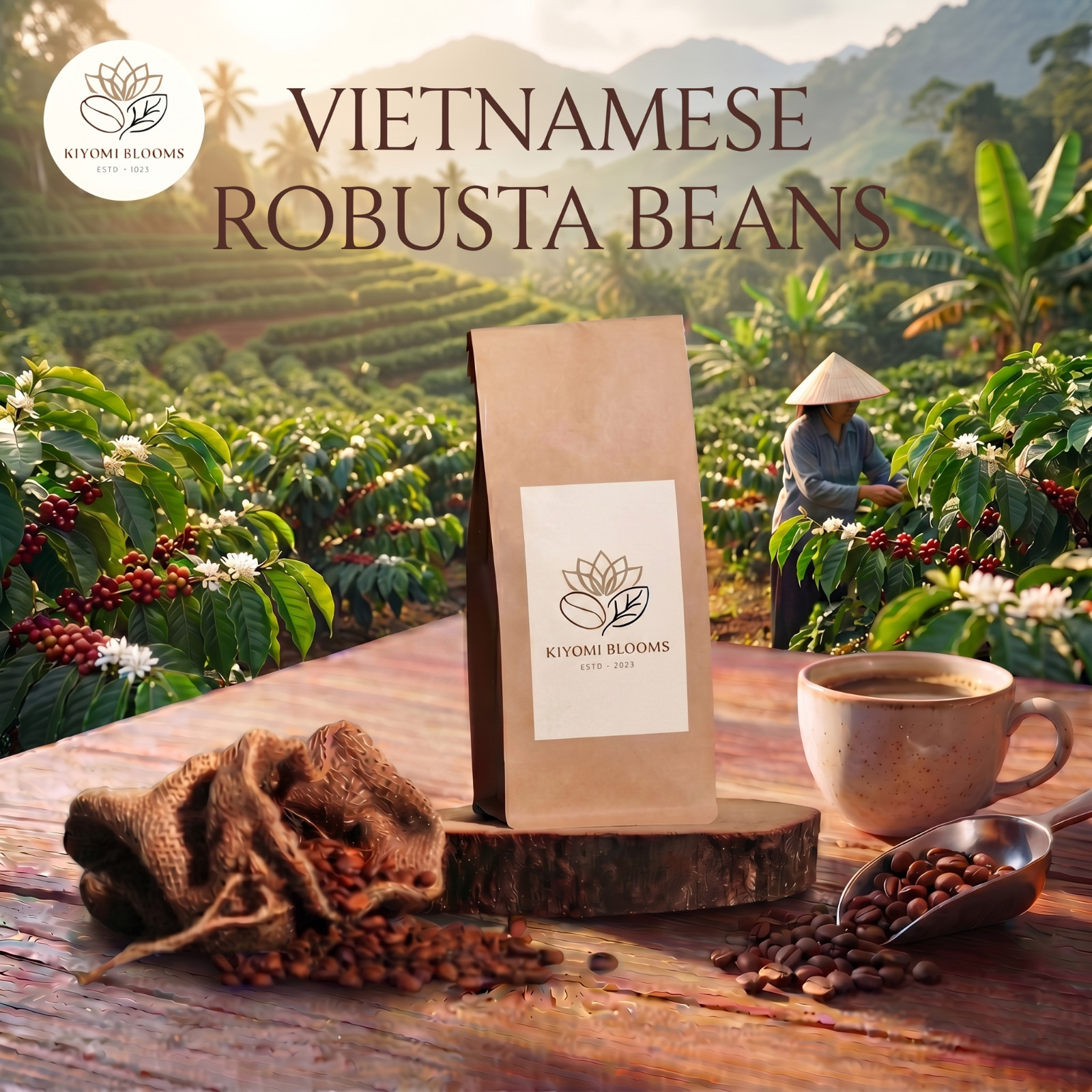 Vietnam Robusta Coffee Beans | Medium Dark Roast | High Caffeine | Bold & Strong