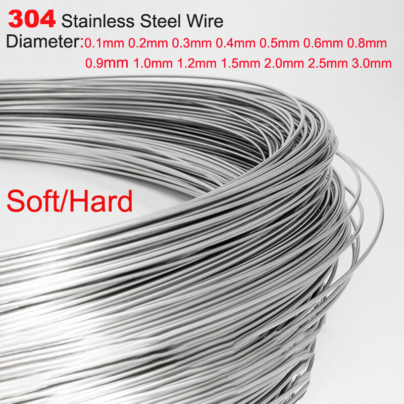304 Stainless Steel Wire 0.1mm-3mm Soft And Hard Wire Rustproof Durable