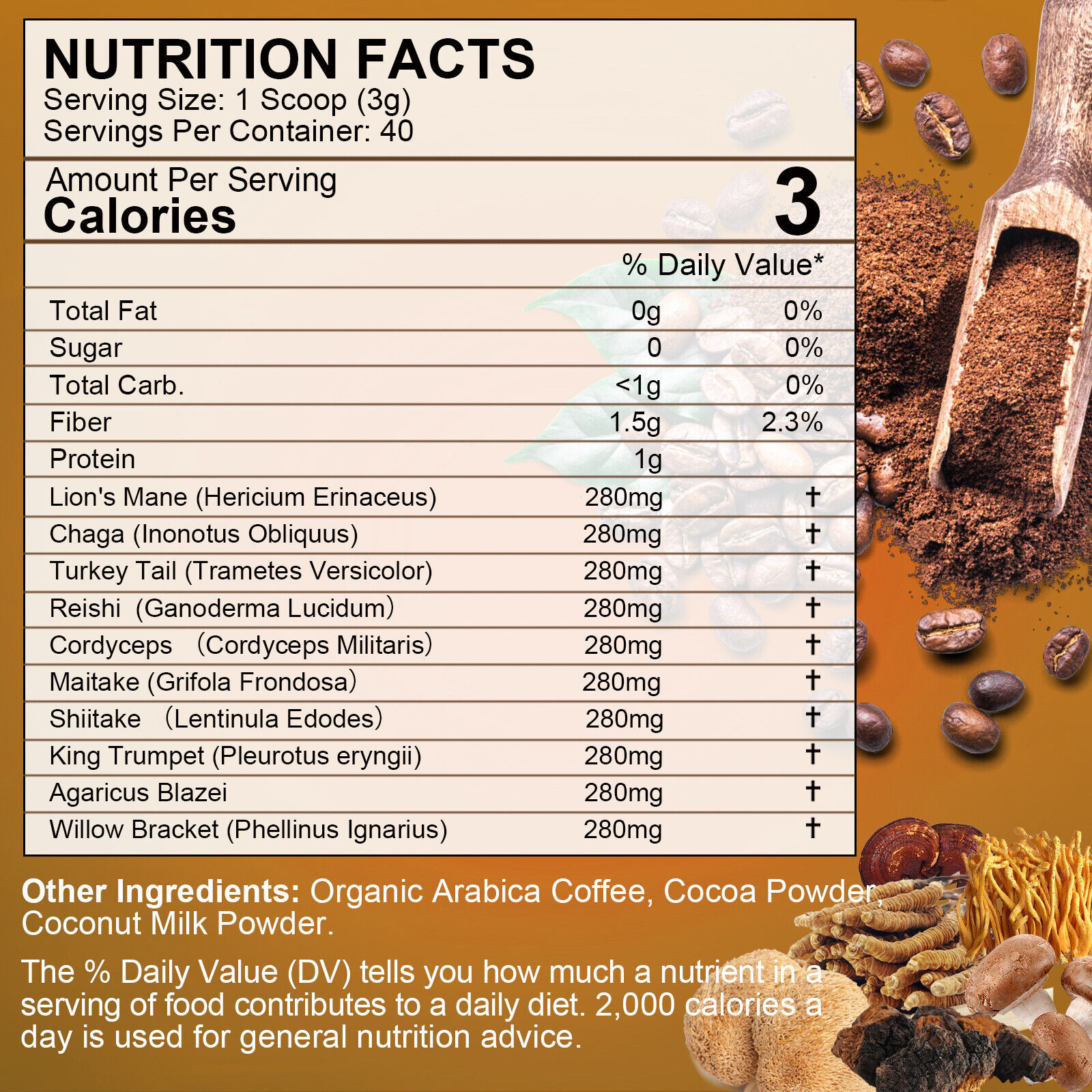 Mushroom Coffee-Organic Coffee Supplement – Boost Energy 22-80 Servings