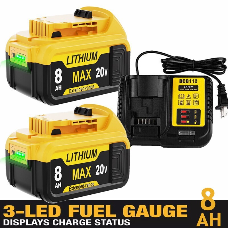 For DEWALT DCB205-2 20V MAX Li-ion 8.0Ah Battery DCB200 DCB206 DCB208 Fuel Gauge