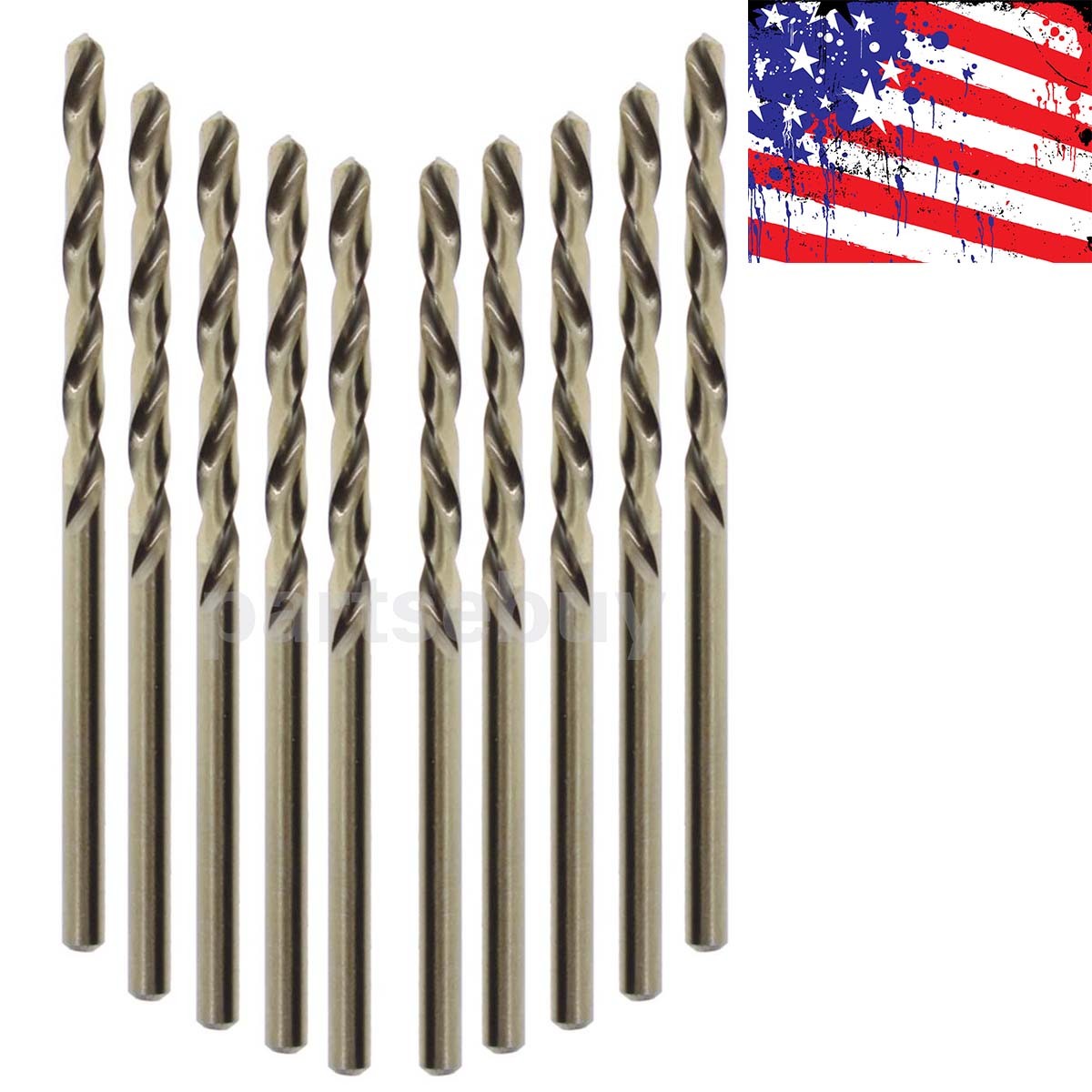 10pcs (3.2mm) 1/8 Inch M35 Cobalt Drill Bit For Metal, Aluminum, Stainless Steel