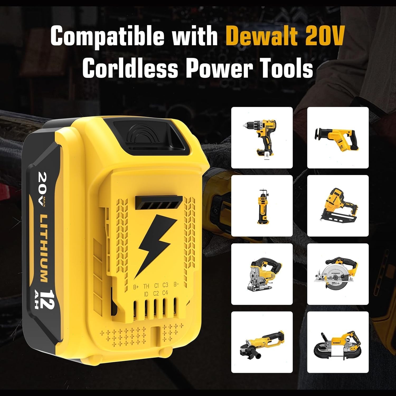 2Pack 12.0AH For DeWalt 20V 20 Volt Max XR Lithium Ion Battery DCB206-2 DCB205-2