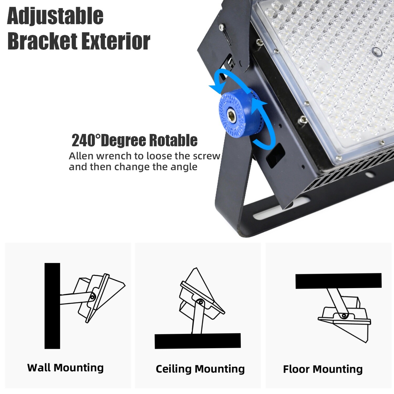 Led Stadium Flood Light Outdoor 42000Lm 1500W Equivalent Super Bright Commercial