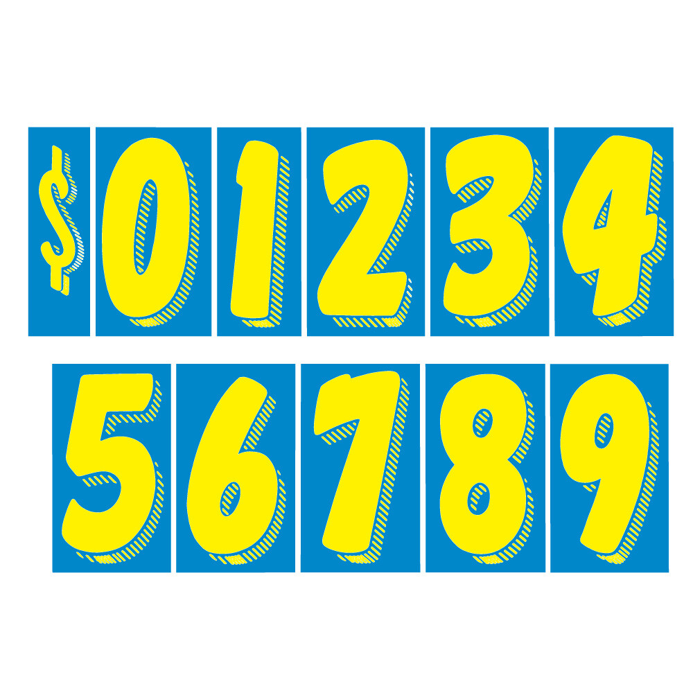 Car Dealer Windshield Stickers 13 Dozen Pricing Numbers 7.5 Inch Dealership Tags