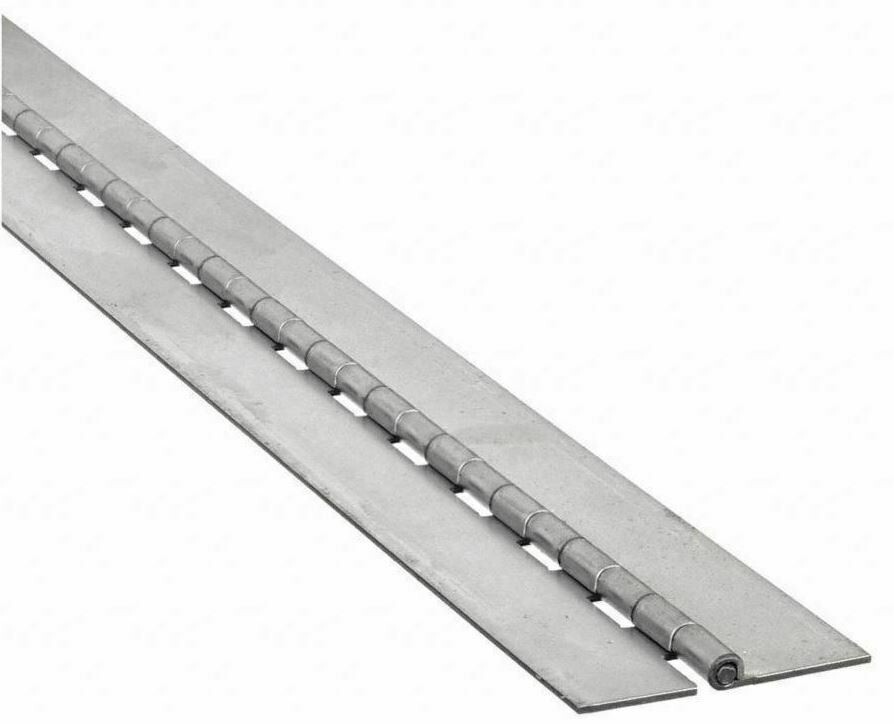 Piano Hinge 2″ x 72″ No Holes Weldable Steel Finish Continuous Nonremovable Pin