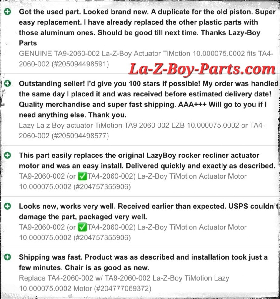 MINT! La-Z-Boy 10.000075.0002 TiMotion TA4-2060-002, TA9-2060-002 Motor Actuator