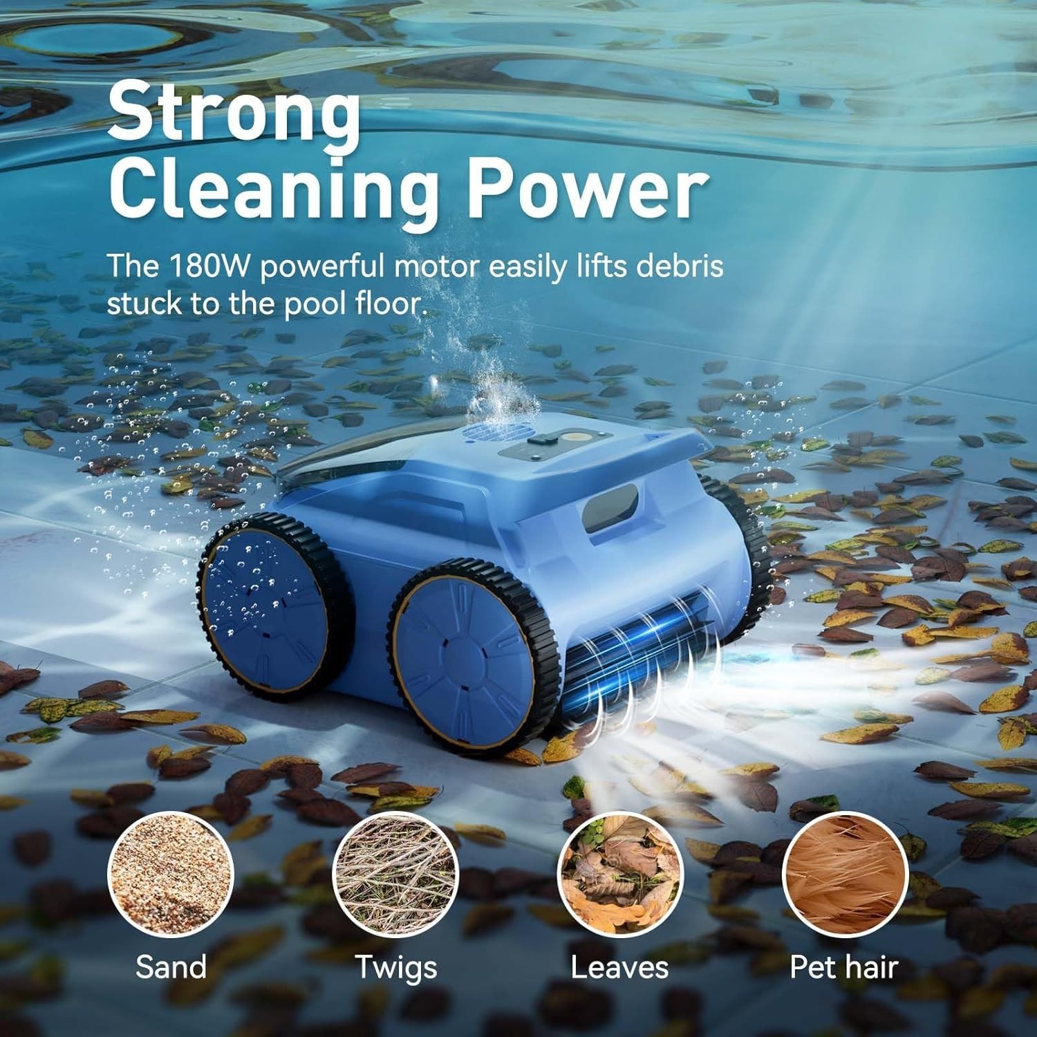 (2025New) Seauto SAT 20 Robotic Pool Vacuum up to 180 Mins Runtime Wall Climbing