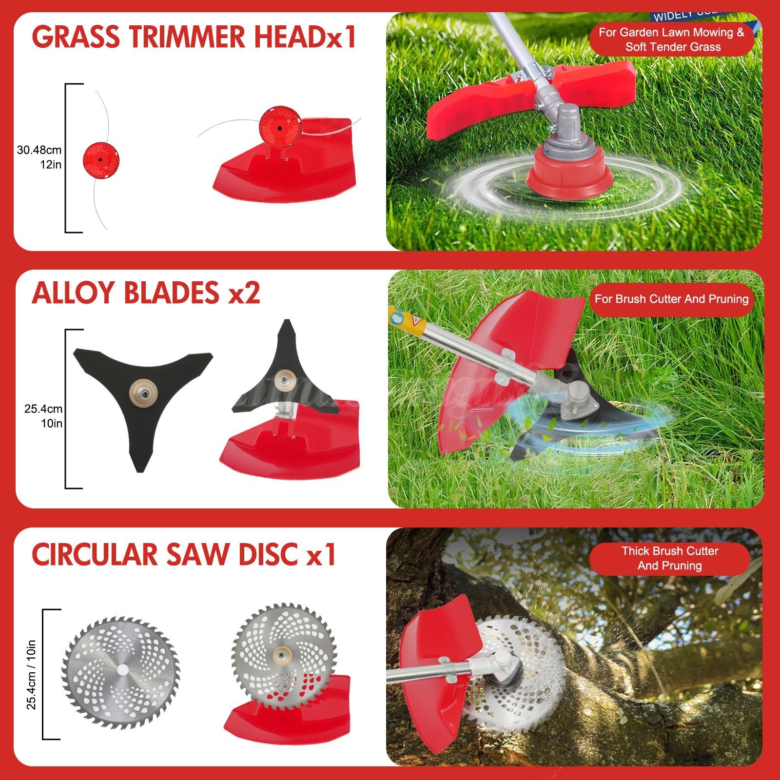 58cc 2-Cycle Gas Grass String Trimmer Straight Shaft Gas Weed Eater Lawn Mower
