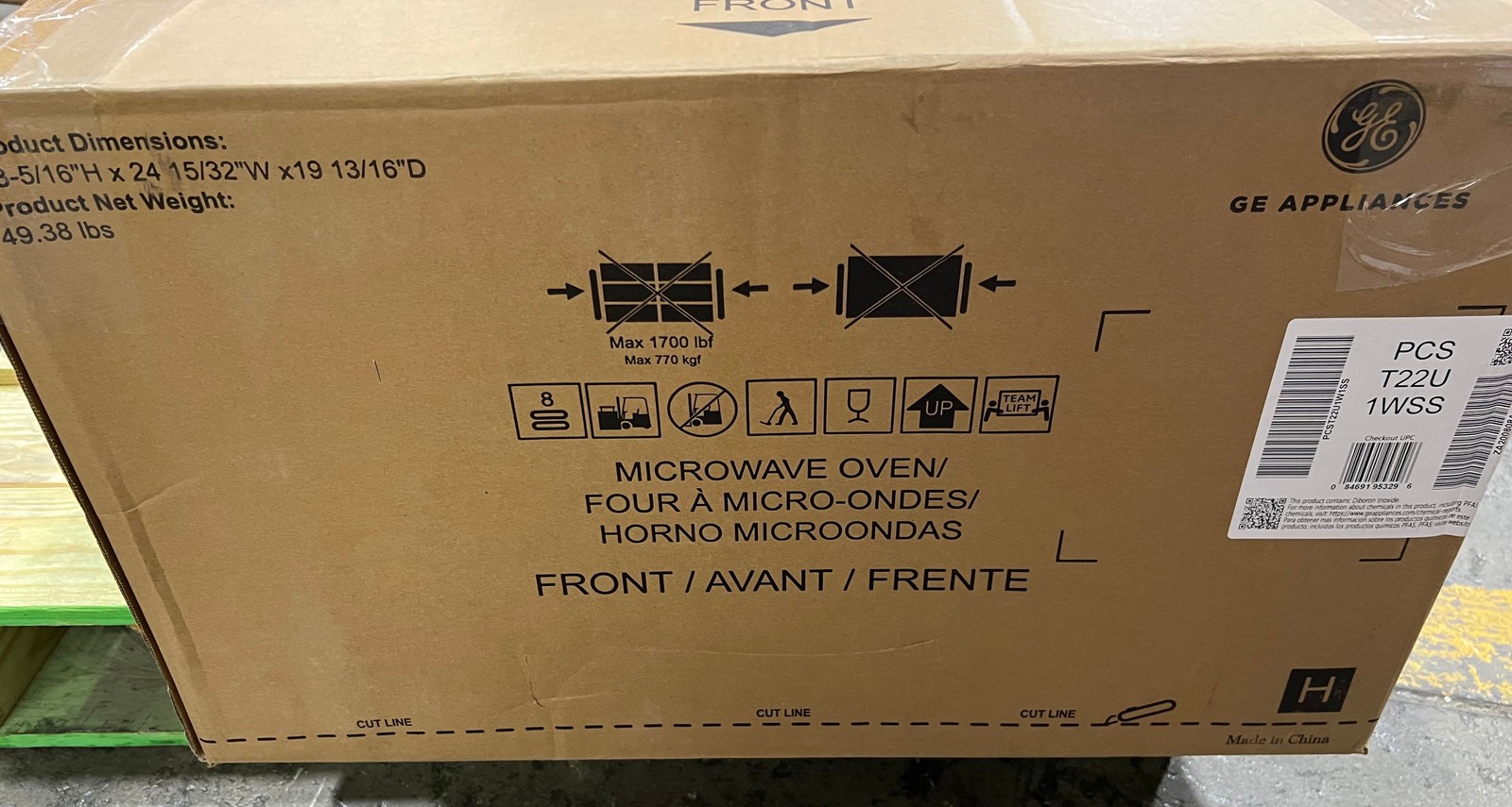 GE Profile 2.2 CU.FT 1100W Countertop Microwave Stainless Steel Built in Sensor