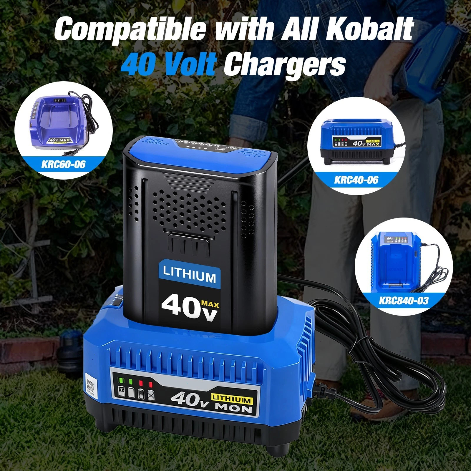 1~2PACK For Kobalt 40v MAX 8.0 Ah Extended Run Li-Ion Battery KB440-03 KB540-06