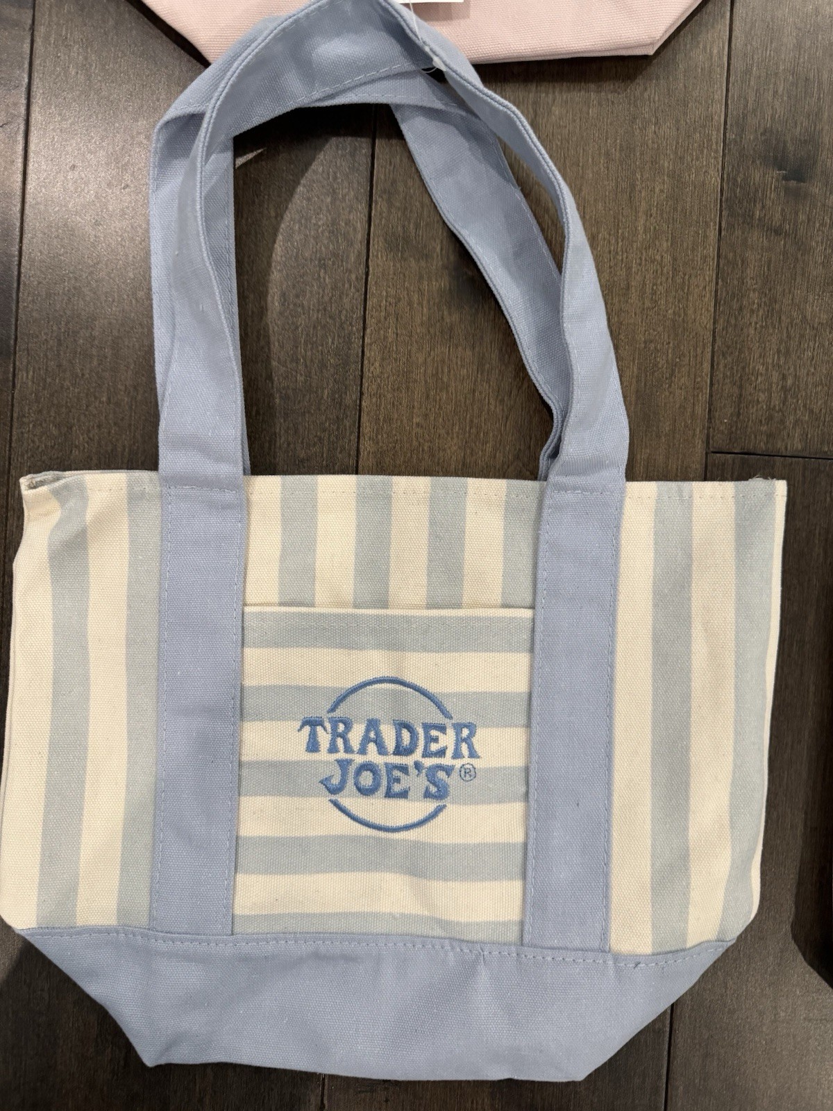 Trader Joe’s MINI PASTEL STRIPE CANVAS TOTE BAGS Set of 4 AUTHENTIC
