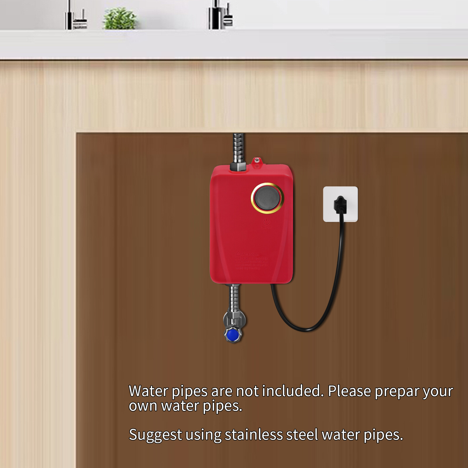3000w Electric Water Heater Portable Instant Water Heater Under the Sink Basin