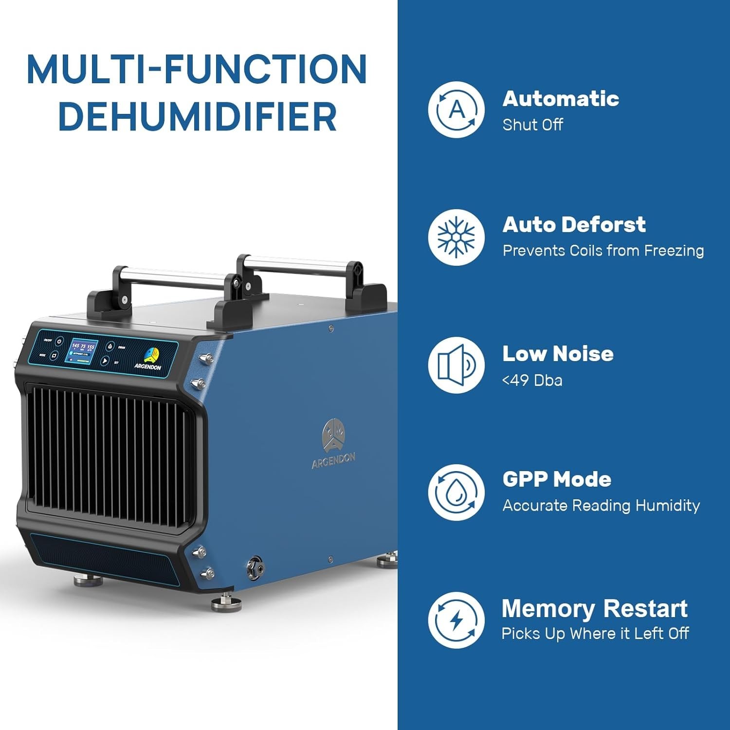 ARGENDON 145 Pint Crawl Spaces Dehumidifier with Pump for Basement 1800 Sq.Ft