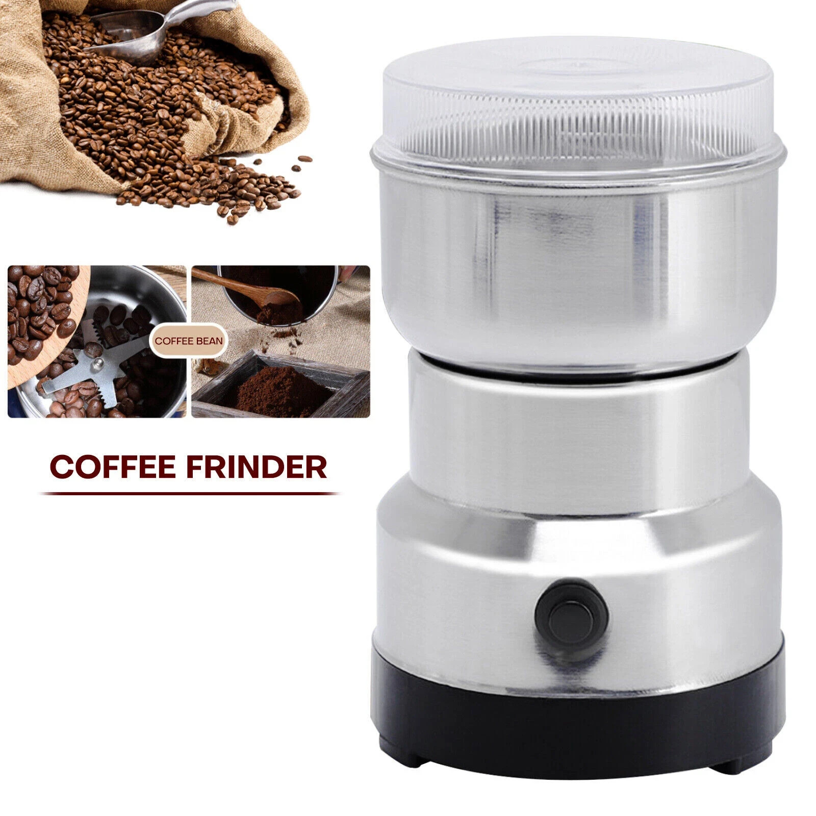 Electric Coffee Bean Grinder Nut Seed Herb Grind Spice Crusher Mill Blender NEW