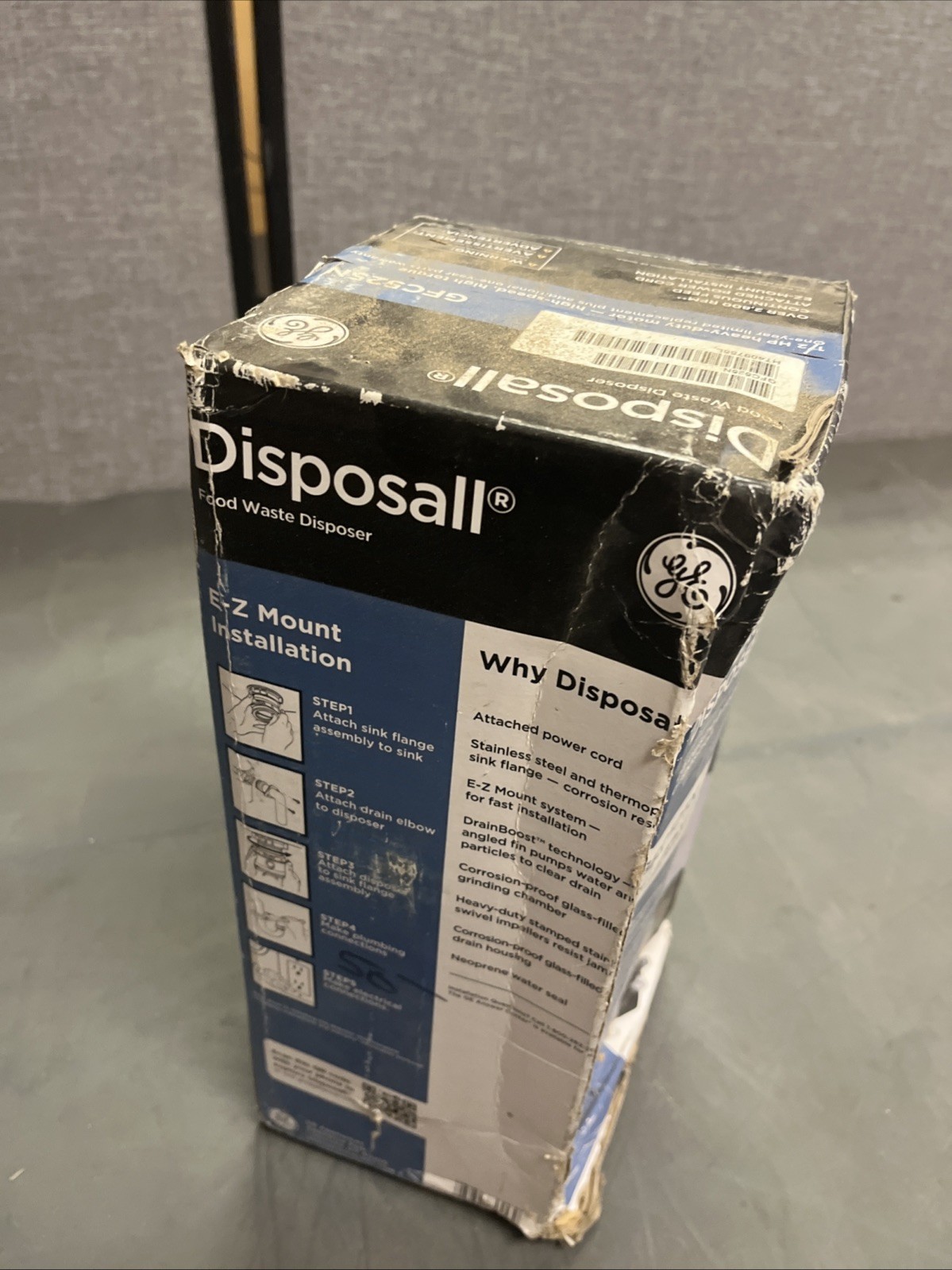 GE 1/2 Horsepower Continuous Feed GarbageDisposerCorded Disposal GFC525N BAD BOX