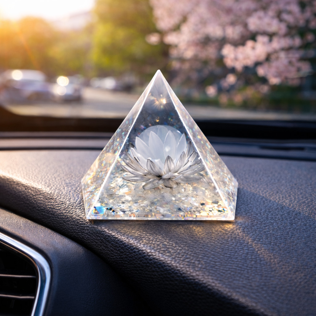 Resin Pyramid Desk Display – 5cm Decorative Pyramid