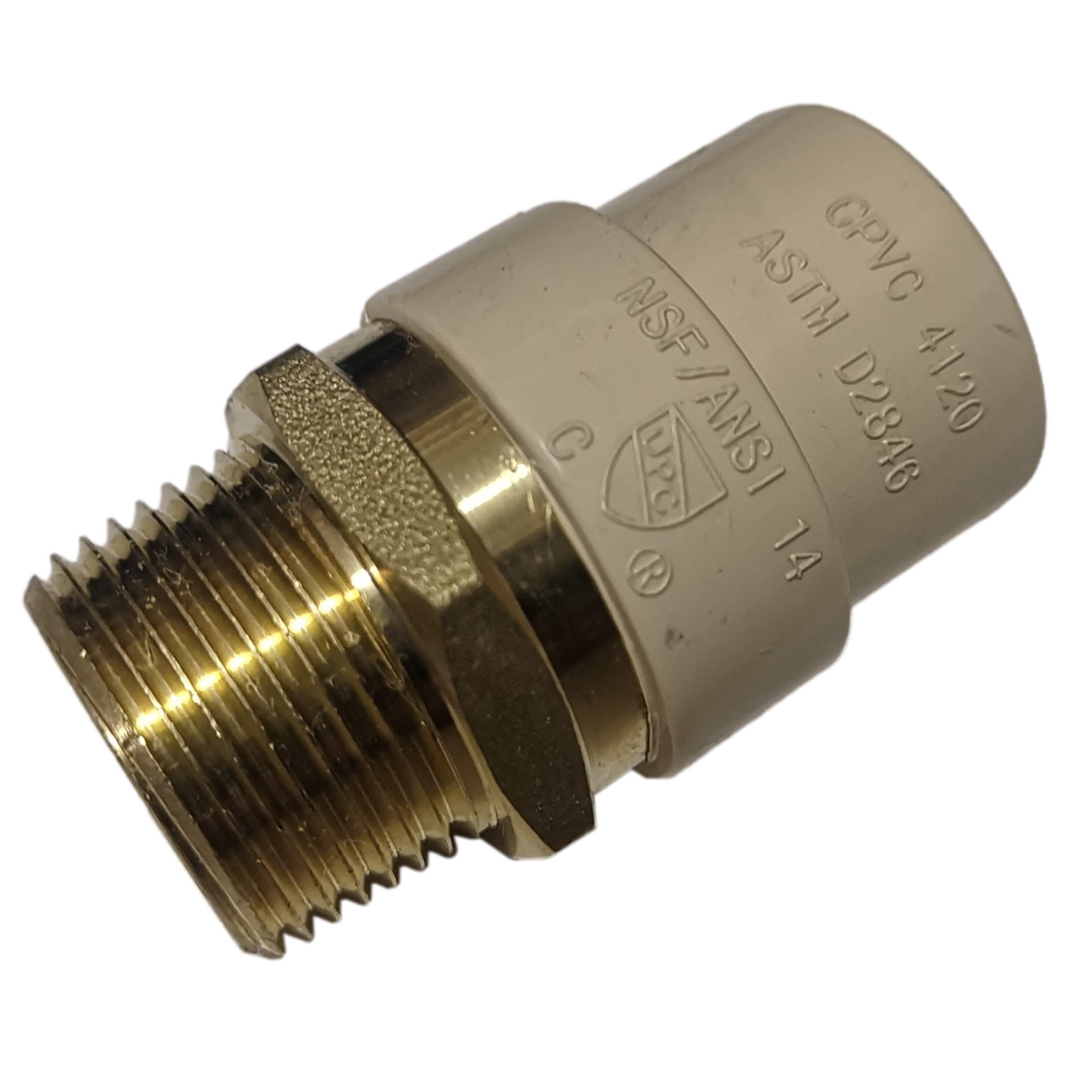 1 Pc. 3/4″ Male NPT x 3/4″ CPVC Adapter, Lead Free Brass, 3/4″ CPVC Male Adapter