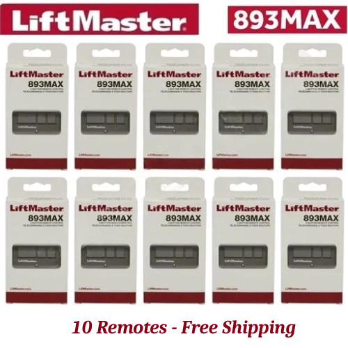10 Pack 893MAX LiftMaster 3 Button Remote Control Garage Door Opener