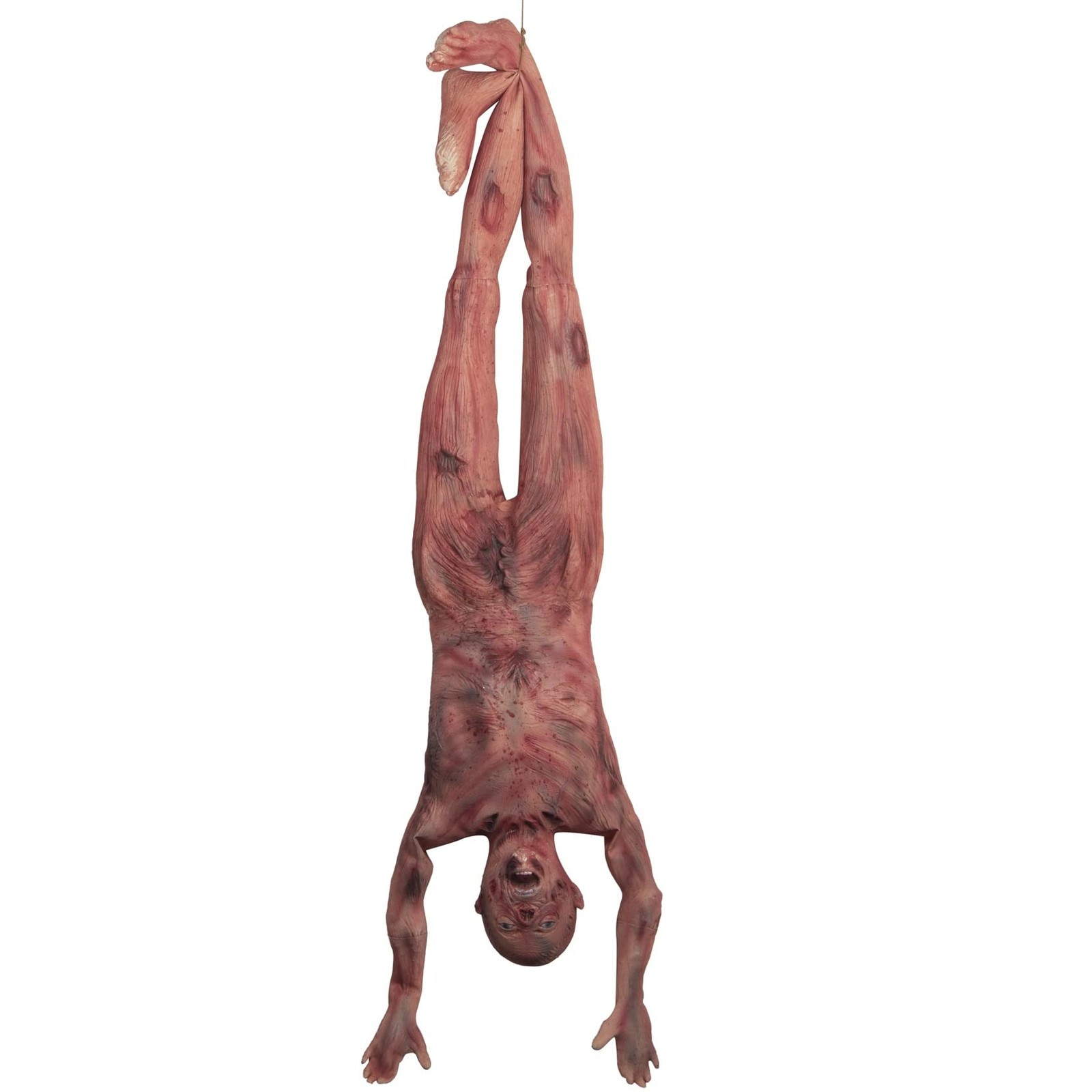 Halloween Bloody Dead Body, 4.6 ft Latex Skinned Full Body Hanging Corpse Tor…
