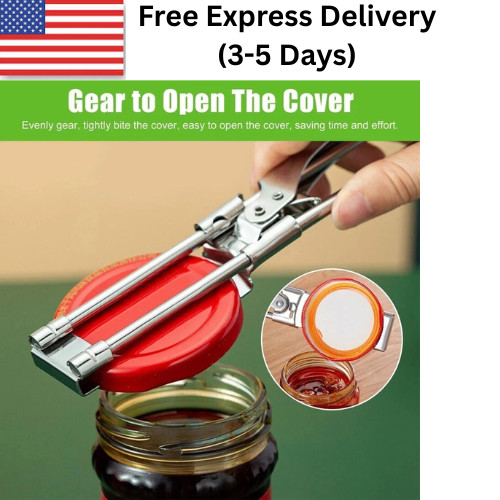 2X Adjustable Multifunctional Stainless Steel Can Opener Jar Lid Gripper Kitchen