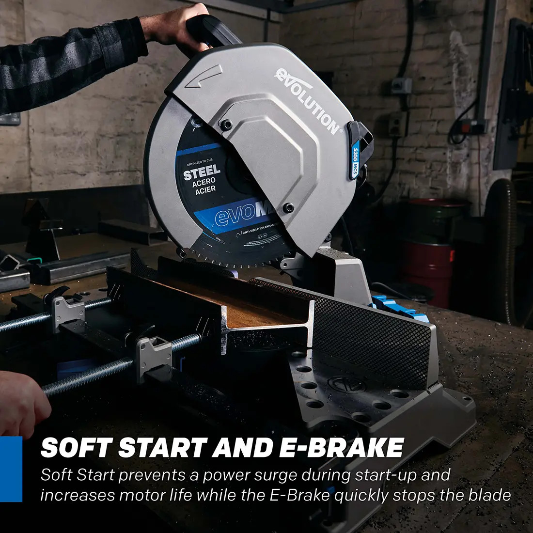 Evolution S14MCS: Cold Cut Mitering Chop Saw With 14 in. EVOMAX14ST Blade