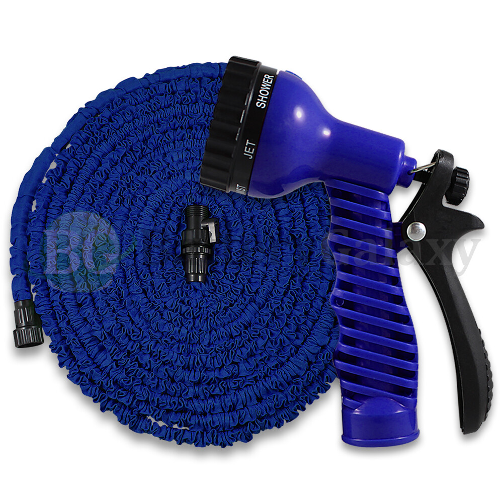 Garden Water Hose Pipe Flexible Lightweight 25 / 50 / 75 / 100FT BLUE