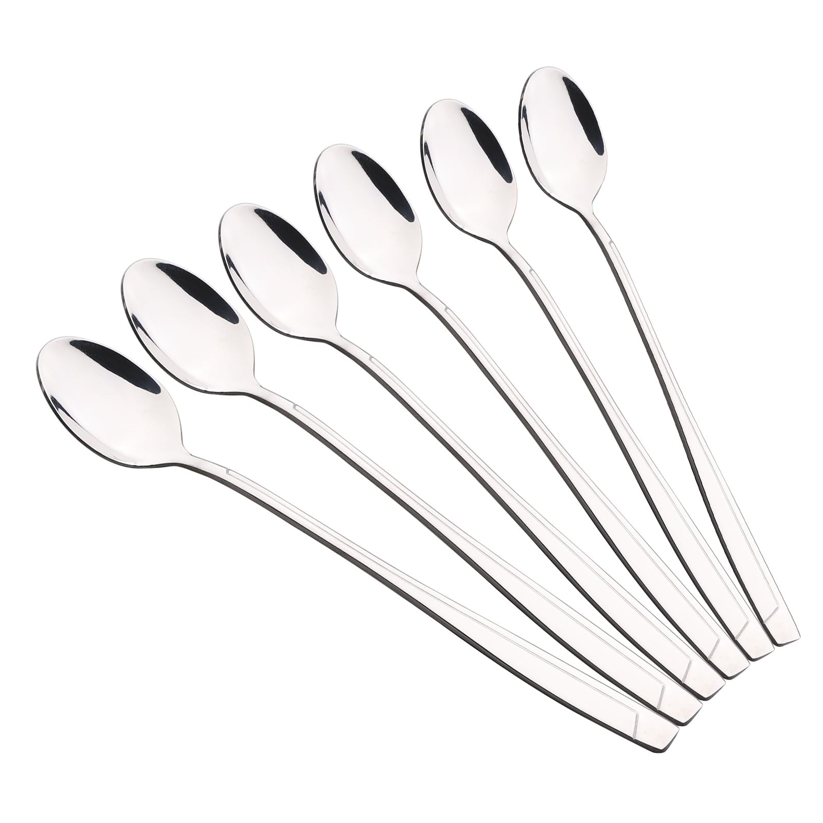 7.48 Inch Stainless Steel Ice Tea Spoons Long Handle Ice Cream Spoons 16 PCS