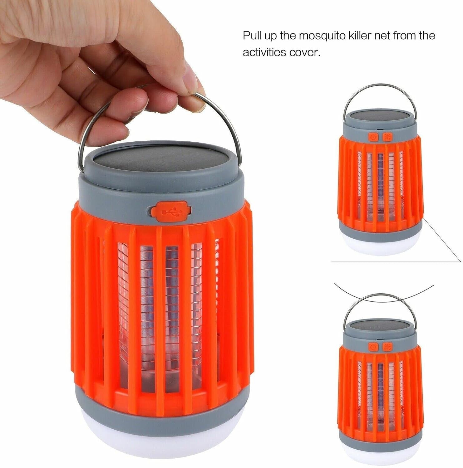 Solar USB Mosquito Killer Light Electronic Fly Bug Insect Zapper Trap Pest Lamp