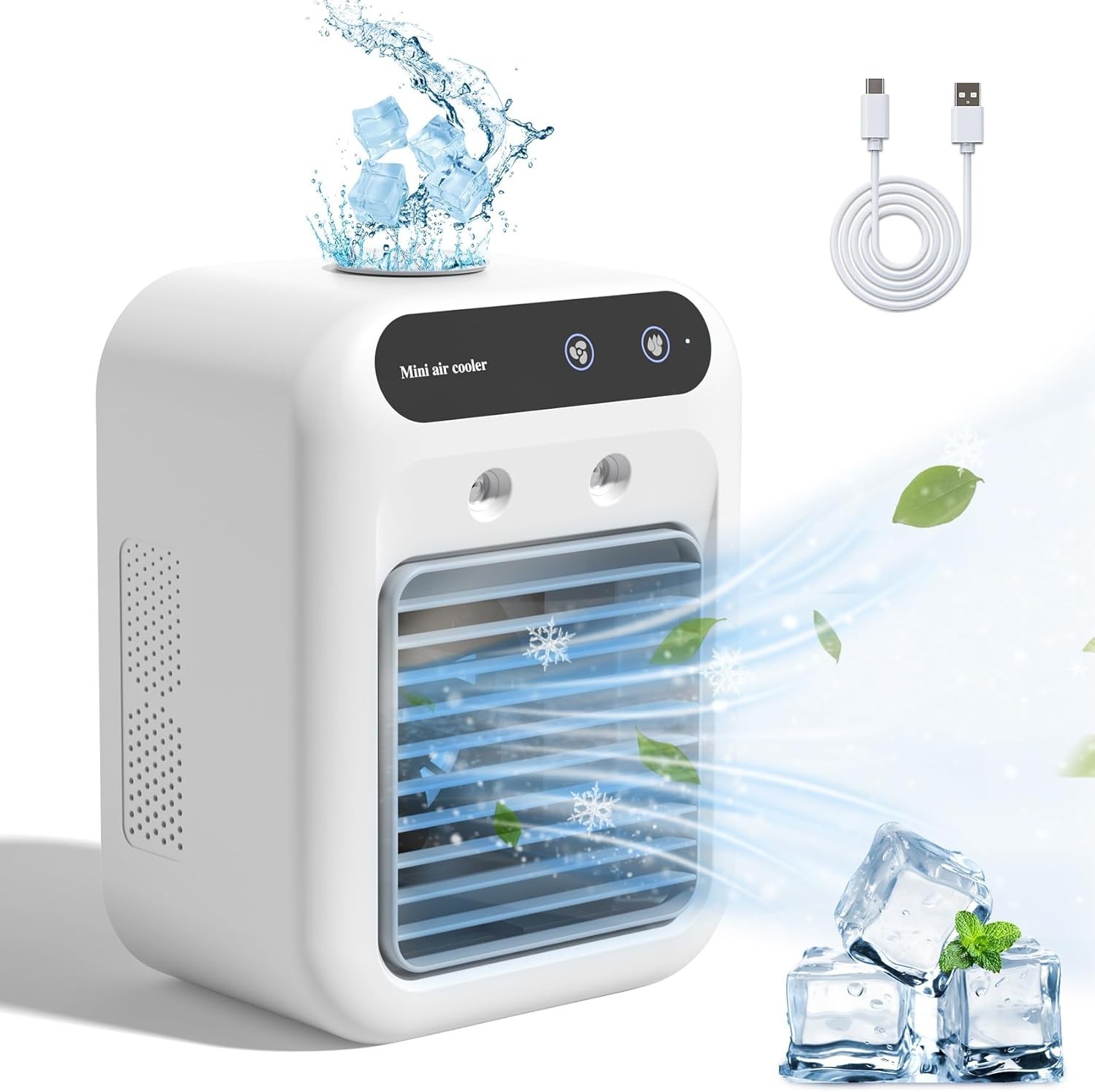 Portable Air Conditioner Rechargeable Mini AC Cooling Fan 2 Speed Spray