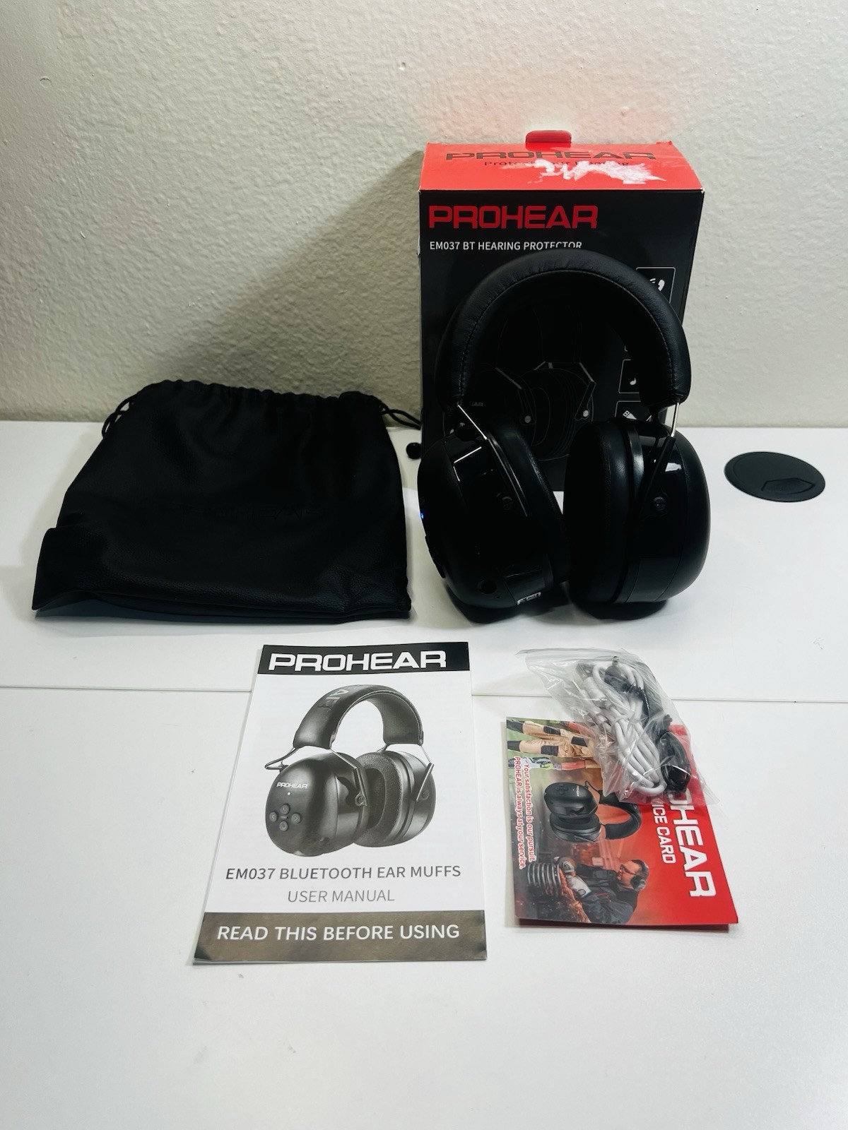 Prohear EM037 Bluetooth Hearing Protector Headphones 30dB Noise Reduction