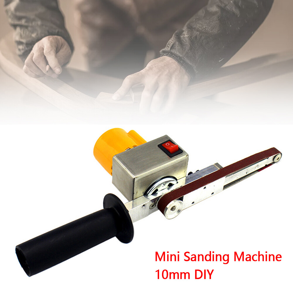 Electric Belt Sander Mini Grinder Machine Hand-held Belt Sander&10 Sanding Belts