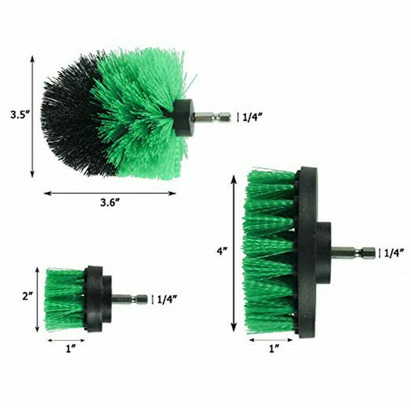 Drill Brushes Set 3pcs Tile Grout Power Scrubber Cleaner Spin Tub Shower Wall