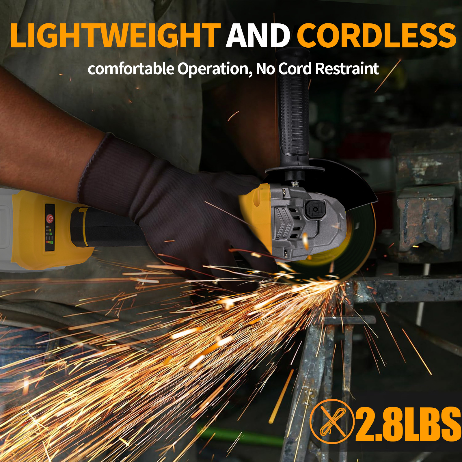 Brushless Cordless 4-1/2″ to 5″ Angle Grinder For Dewalt 20V Battery (Tool Only)