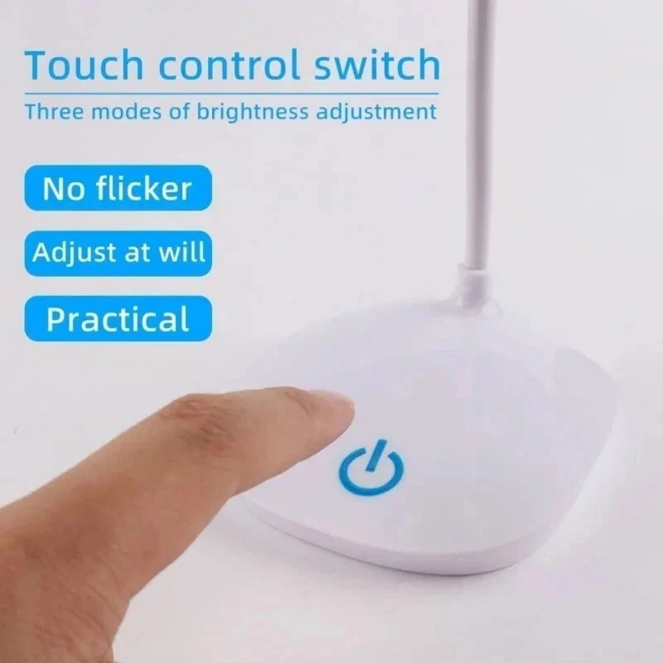 USB LED Desk Light Dimmable Bedside Reading Lamp Rechargeable Touch Control -&=#