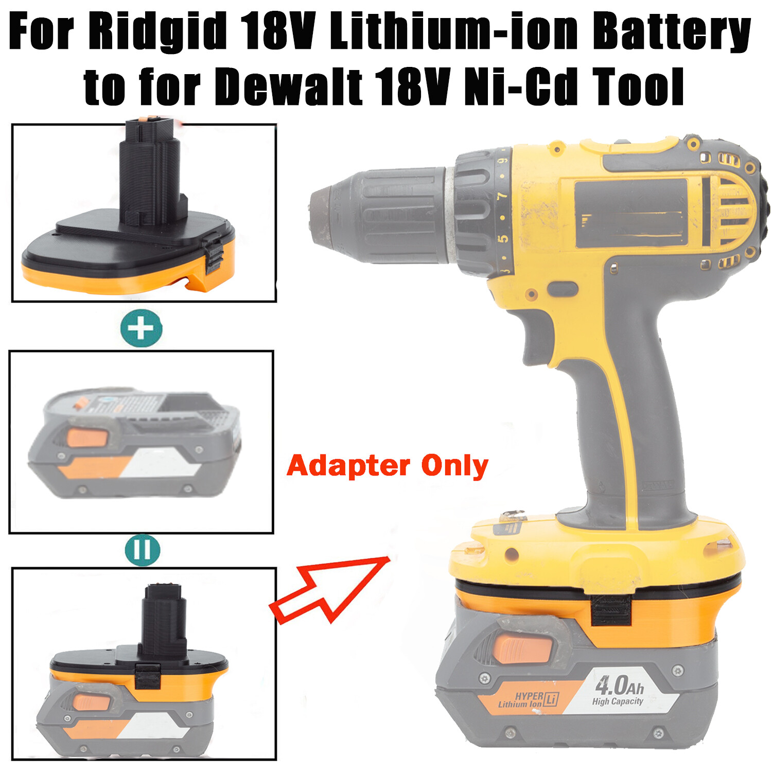 Battery Adapter Converter For Ridgid 18V Li-ion Battery to for Dewalt 18V Tools