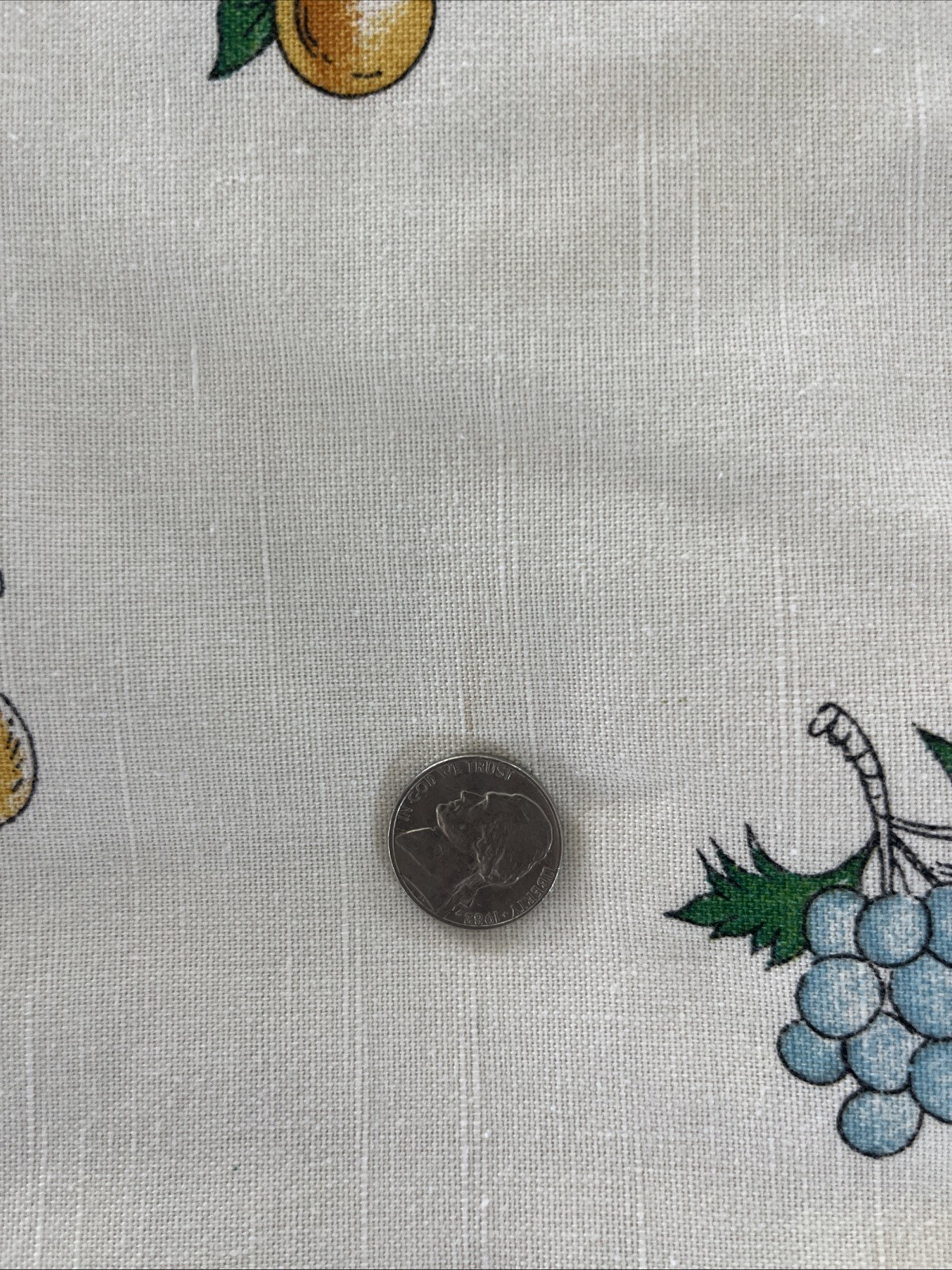 Renaissance-style Rectangular TABLECLOTH SCROLL & FRUITS 60x 78”